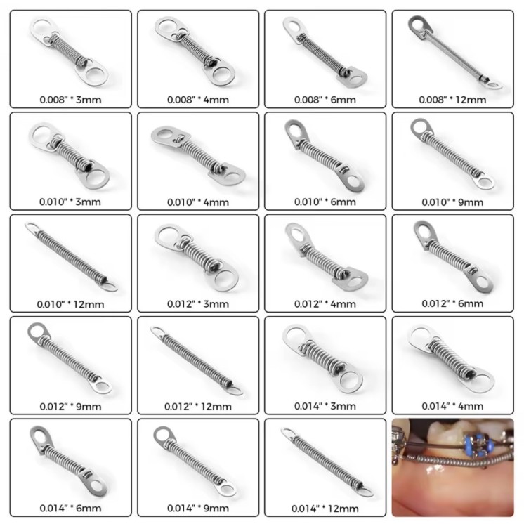 Molla chiusa NiTi 0,10"-9mm con occhiello